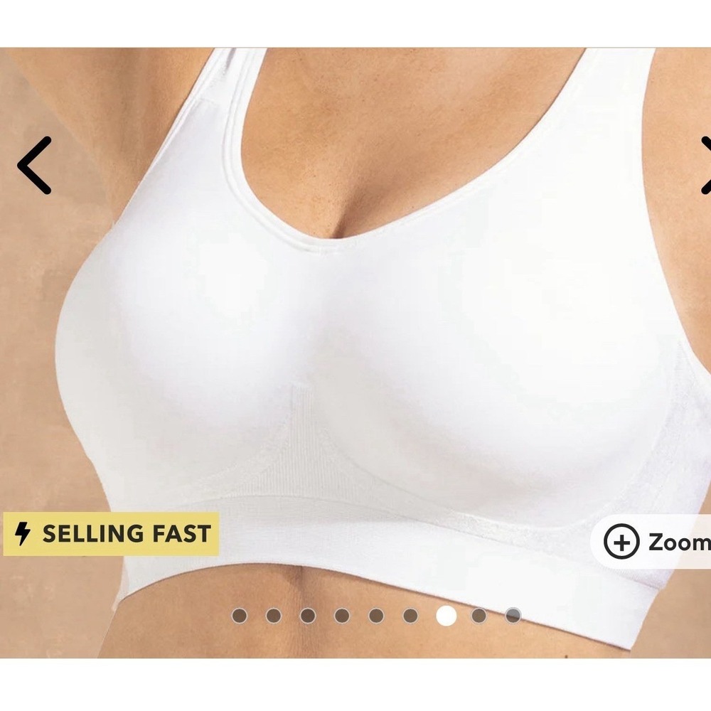 NWT Truekind Daily Comfort Wirefree Shaper Bra with extender  XL White Comfort